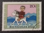 Stamps Mongolia -  Niño a caballo