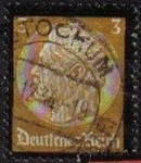 Stamps Germany -  DEUTSCHES REICH 1934 Scott436 SELLO Muerte de Von Hindenburg Usado Yvert503 ALEMANIA