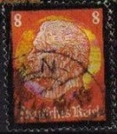 Stamps Germany -  Deutsches Reich 1934 Scott 439 Sello º Muerte de Von Hindenburg 8 Yvert506 Alemania Allemagne
