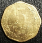 monedas de America - Chile -  2001 (Reverso)