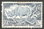 Stamps Central African Republic -  África Ecuatorial Francesa - 208 - Rinoceronte