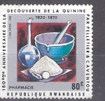 Stamps Rwanda -  150 aniversario del descubrimiento de la quinina por Pelletier y Caventou 