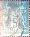 Stamps France -  Intercambio jxn 0,60  usd 5 cent. 1876