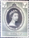 Stamps Gibraltar -  Intercambio jxi 0,40 usd 1/2 p. 1953