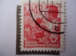 Stamps Germany -  DDR - Quimico- Oficio de Laboratorio - Fünfjahresplan.