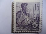 Stamps Germany -  DDR - Obrero del acero-Metalúrgica  - Fünfjahresplan.