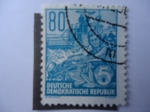 Stamps Germany -  DDR - Agricultura Mecanizada- Fünfjahresplan.