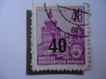 Stamps Germany -  Recostrucción de Dresden  Zwinger-Aufbau - Fünfjahresplan.