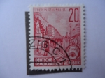 Stamps Germany -  DDR - Avenida Stalin -Berlin- Fünfjahresplan.