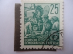Stamps Germany -  DDR - Mecánicos de locomotoras- Fünfjahresplan.