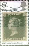 Stamps United Kingdom -  Intercambio 0,20 usd 5 p. 1970