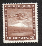 Stamps Chile -  Aeroplano sobre el campo