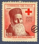 Stamps Chile -  Cruz Roja 1959 - Henry Dunant