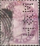 Stamps : Europe : United_Kingdom :  Intercambio 2,00 usd 1 p. 1881