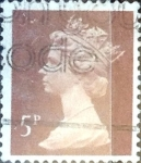 Stamps United Kingdom -  Intercambio 0,35 usd 5 p. 1988