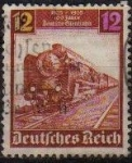 Sellos de Europa - Alemania -  DEUTSCHES REICH 1935 Scott457 Sello Centenario Tren Aguila ALEMANIA Michel 581 Usado