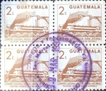 Stamps Guatemala -  Intercambio 0,80 usd 4x2 cents. 1988