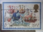 Stamps United Kingdom -  1 Saw Three Ships