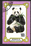 Stamps Mongolia -  Comiendo Bambu