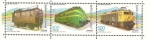 Stamps Equatorial Guinea -  Locomotoras - Suiza,  Alemana y Japonesa - museo del Ferrocarril de Madrid