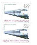 Sellos de Africa - Guinea Ecuatorial -  Ferrocarriles del Mundo - Tren Bala Japonés