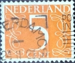 Stamps Netherlands -  Intercambio 0,20 usd 5 cent. 1953