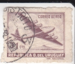 Sellos de America - Uruguay -  avión