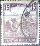 Stamps : Europe : Hungary :  Intercambio 0,20  usd 15 f. 1916