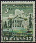 Stamps Germany -  DEUTSCHES REICH 1940 ScottB180 Sello Teatro Ciuad Poznan Arquitectura Edificios Alemania Usado Miche
