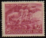 Stamps Germany -  DEUTSCHES REICH 1945 ScottB291 Sello Nuevo Soldados Volkssturm Alemania Michel-908
