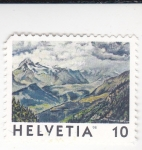 Stamps Switzerland -  paisaje alpino