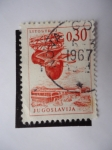Stamps Yugoslavia -  Litostroj - Grua de Astillero-Progreso Industrial.