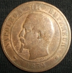 monedas de Europa - Francia -  1854 (Anverso)