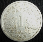 monedas de Europa - Francia -  1943 (Reverso)