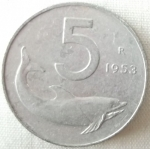 monedas de Europa - Italia -  1953 (Reverso)