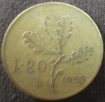 monedas de Europa - Italia -  1958 (Reverso)