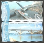Stamps : Europe : Ukraine :  588 y 590 - Puente elevadizo Inhul y Puente B.M. Preobrazhenskyi