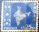 Stamps : Asia : India :  Intercambio 0,20 usd 25 np. 1957