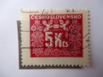 Stamps : Europe : Czechoslovakia :  Cifras - 5Kcs.