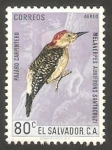 Stamps : America : El_Salvador :  188 - Pájaro Carpintero