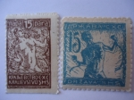 Stamps Slovenia -  Hombre de Verigar - liberación de los Pueblos Eslávicos - .