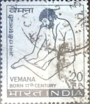 Stamps : Asia : India :  Intercambio cxrf3 0,50 usd 20 p. 1972