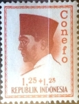 Stamps Indonesia -  Intercambio 0,20 usd 1,25 + 1,25 rp. 1965