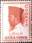 Sellos del Mundo : Asia : Indonesia : Intercambio 0,20 usd 1,25 + 1,25 rp. 1965