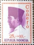 Stamps Indonesia -  Intercambio 0,20 usd 25 + 10 rp. 1965