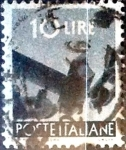 Stamps Italy -  Intercambio 0,20 usd 10 liras 1945