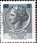 Stamps Italy -  Intercambio 0,20 usd 5 liras 1968