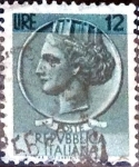 Stamps Italy -  Intercambio 0,20 usd 12 liras 1955