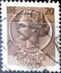 Stamps Italy -  Intercambio 0,20 usd 20 liras 1968