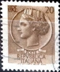 Stamps Italy -  Intercambio 0,20 usd 20 liras 1968